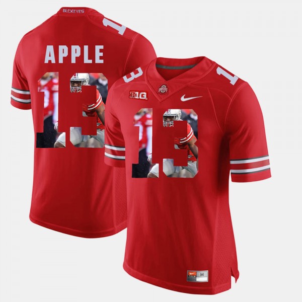 Ohio State Buckeyes Eli Apple Men's #13 Scarlet Pictorial Fashion College Football Jersey 2404CFQI5